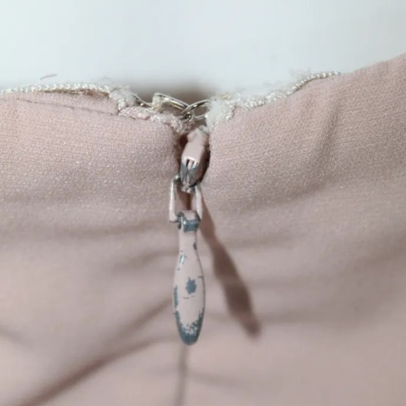 Jill Stuart Eastside Jumpsuit Size 10 Blush Pink Pleated Wide Leg Strapless - Picture 9 of 9